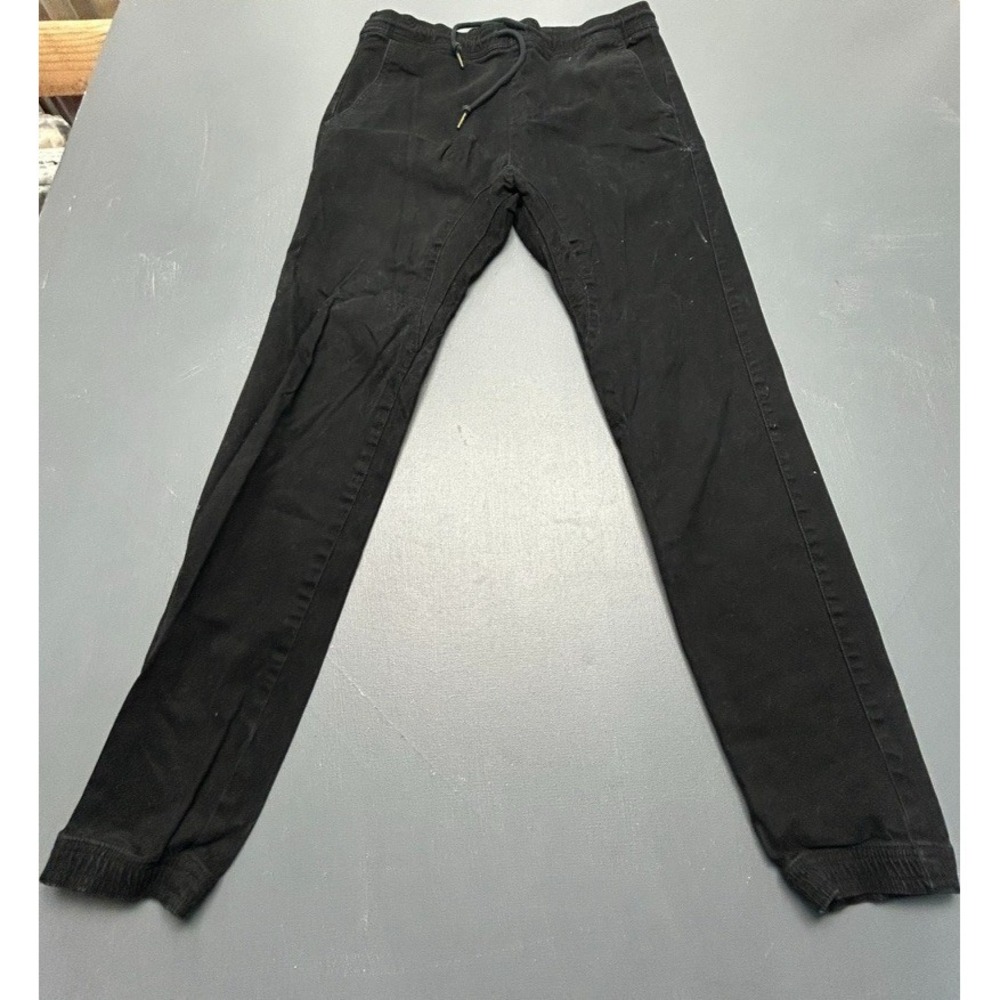 Charles and a Half Jogger Pants Men's Small Black Drawstring Cotton Stretch Gym